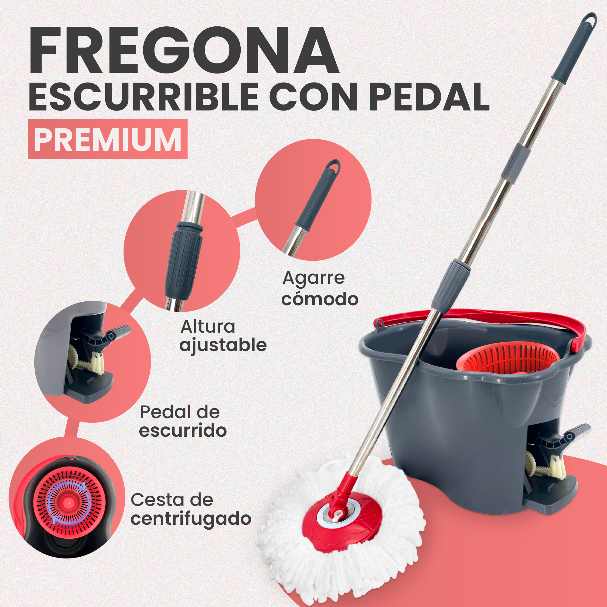 FREGONA CON PEDAL GIRATORIA