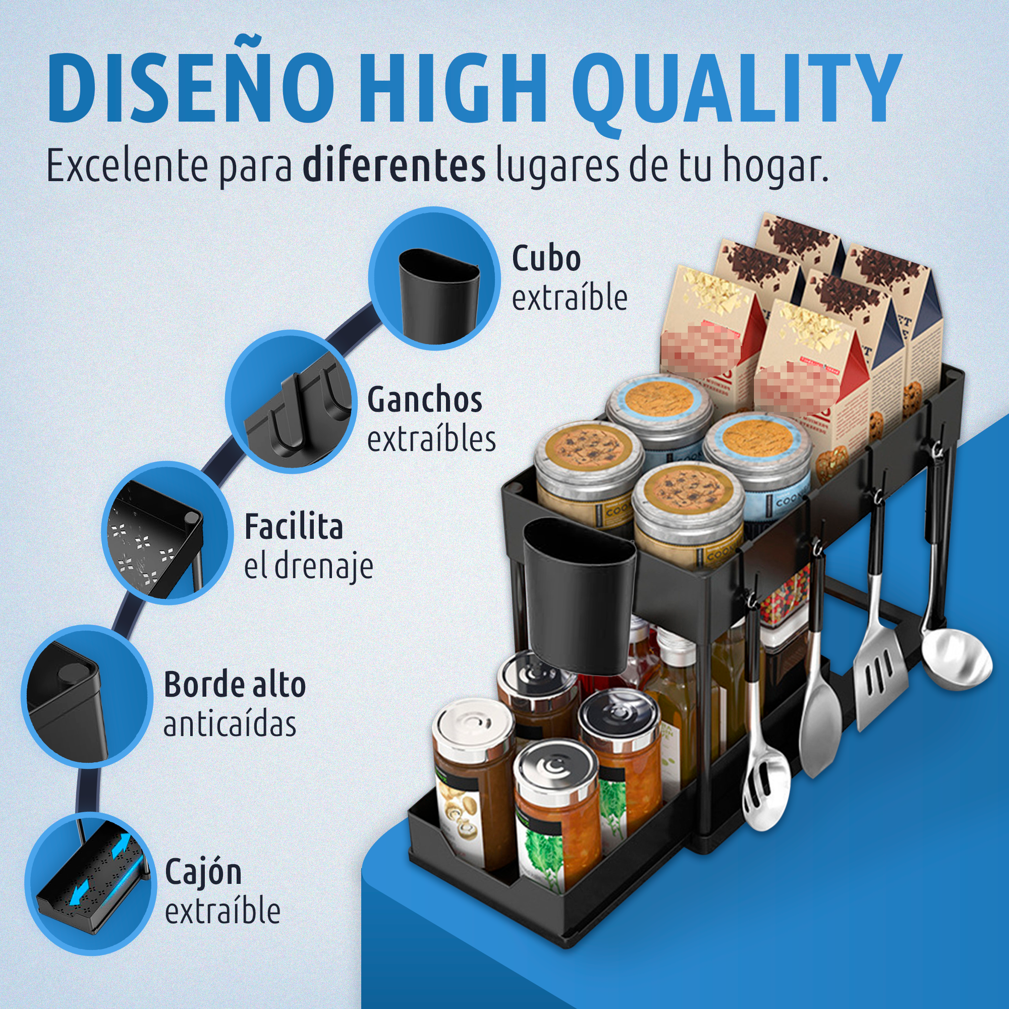 PACK DE ORGANIZADORES PARA DEBAJO DEL FREGADERO